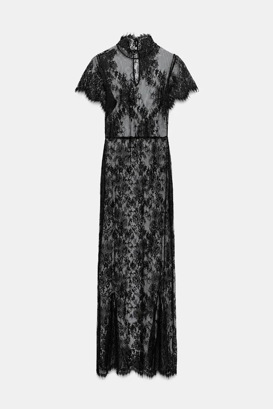 ДЛИННОЕ КРУЖЕВНОЕ ПЛАТЬЕ ZW COLLECTION