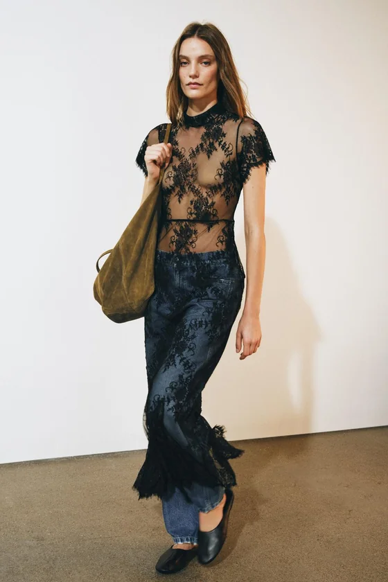 ДЛИННОЕ КРУЖЕВНОЕ ПЛАТЬЕ ZW COLLECTION