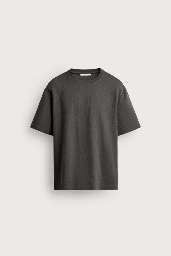 ФУТБОЛКА RELAXED FIT ИЗ РЕЛЬЕФНОЙ ТКАНИ