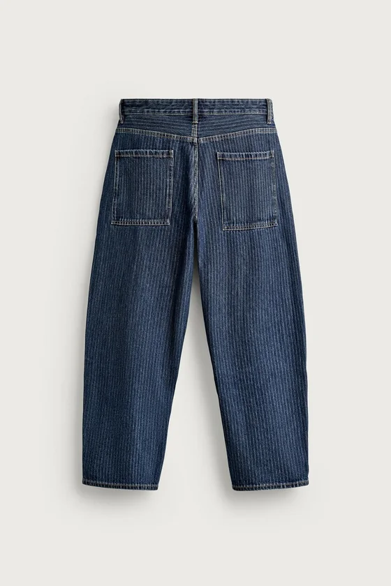 ДЖИНСЫ TAPERED WIDE FIT В ПОЛОСКУ