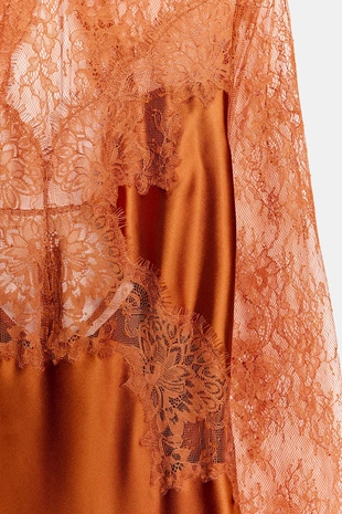 Атласное платье с кружевом — коллекция Zara «Zw»- Заказать в России