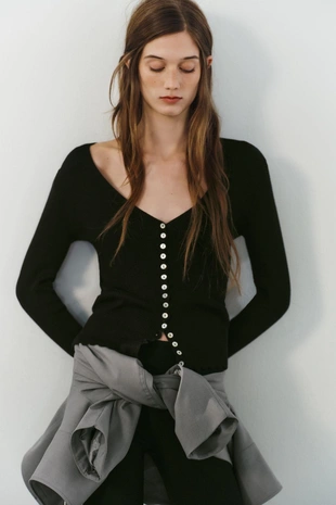 Купить Zara Кардиган с V-образным вырезом