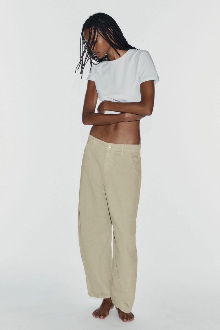 Джинсы chino средней посадки trf barrel fit