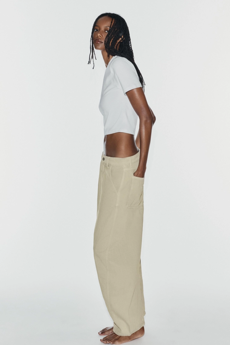 Джинсы chino средней посадки trf barrel fit