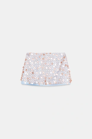 Light blue | 8005/961/406 - Zara Мини-юбка с пайетками