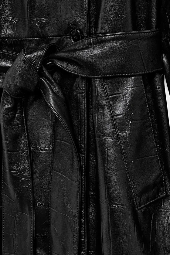 ДЛИННЫЙ ТРЕНЧ ИЗ 100% КОЖИ — ZW COLLECTION