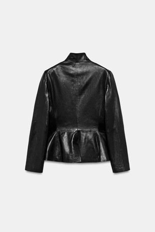 Двубортный блейзер из 100% кожи — коллекция Zara «Zw»- Заказать в России