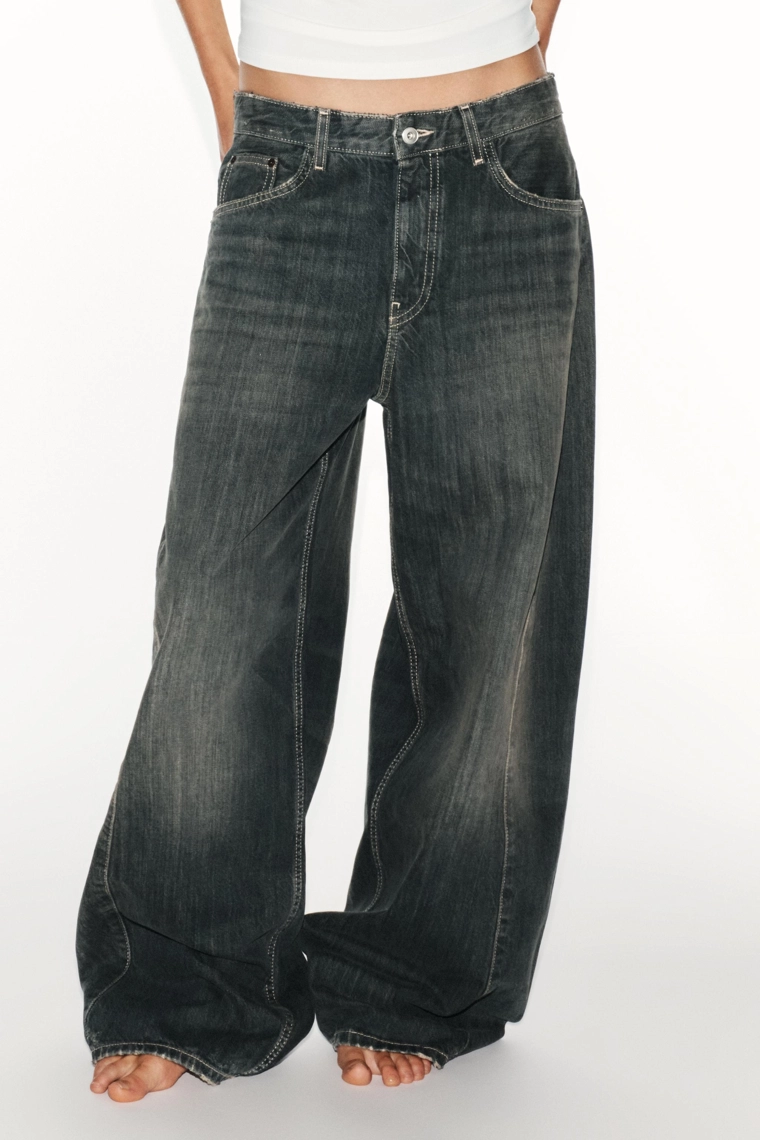 Джинсы trf baggy oversize средней посадки
