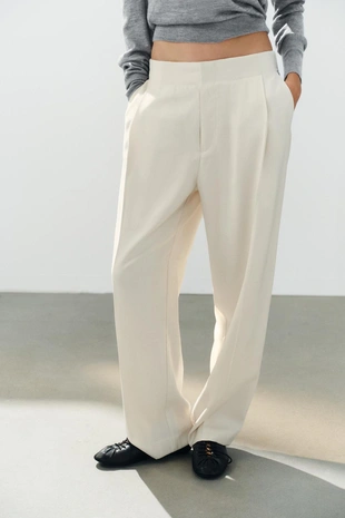 Струящиеся брюки с защипами- Заказать в России