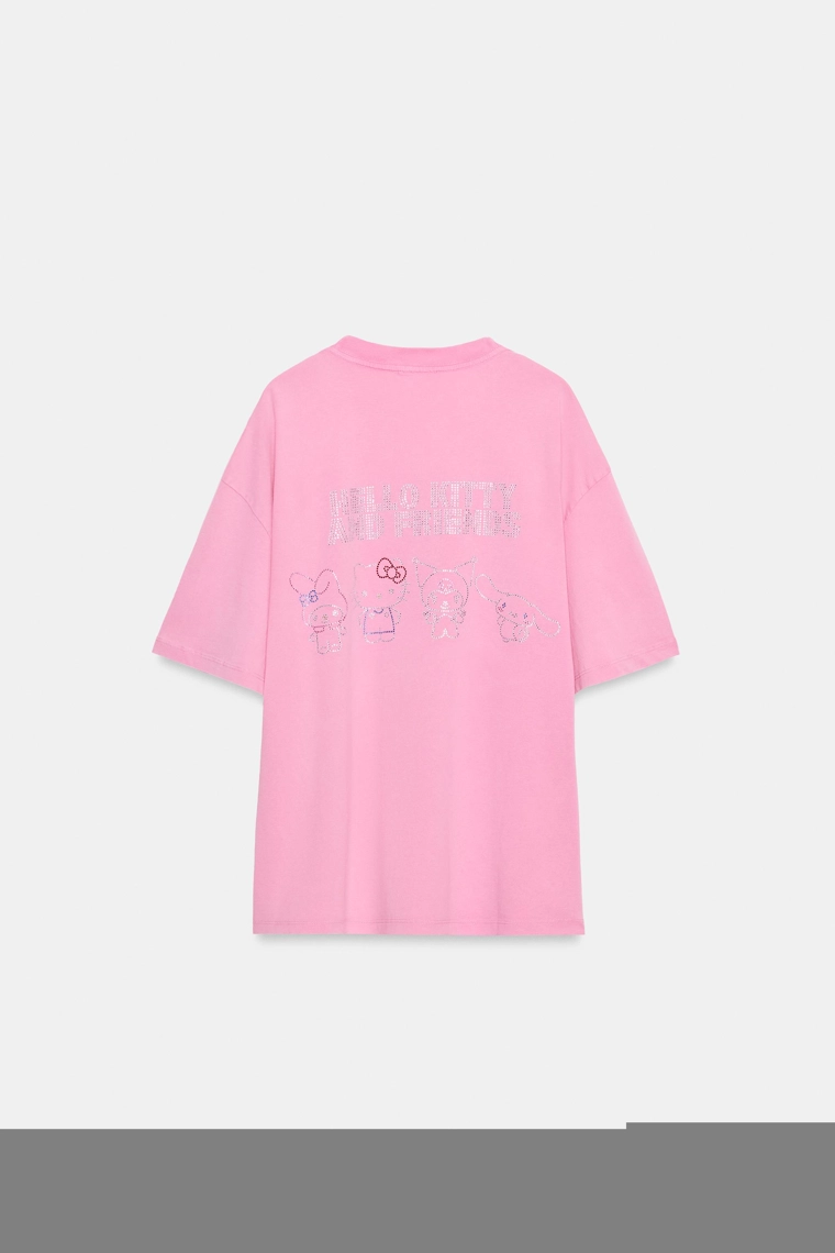 Футболка hello kitty © sanrio с эффектом стирки и стразами