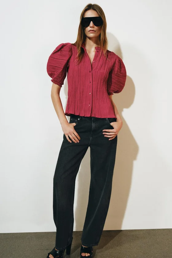 РУБАШКА С ОБЪЕМНЫМИ РУКАВАМИ — ZW COLLECTION