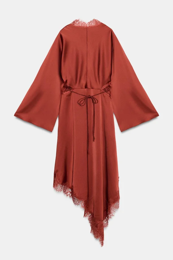АТЛАСНОЕ ПЛАТЬЕ С КРУЖЕВОМ — ZW COLLECTION