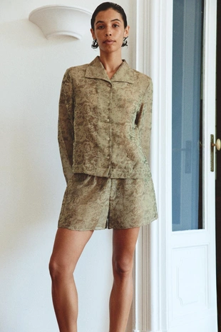 Рубашка Jacquard из смесового купро- Заказать в России