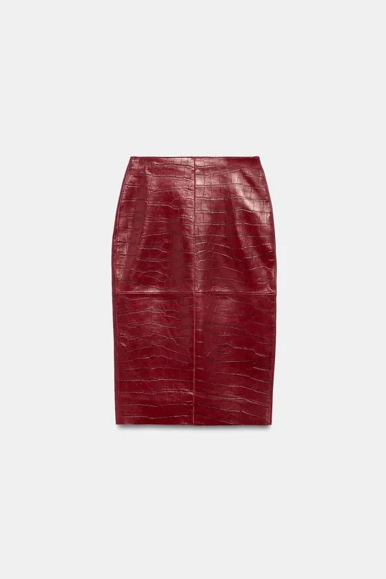 ЮБКА МИДИ ИЗ 100% КОЖИ — ZW COLLECTION