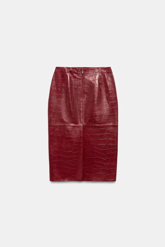ЮБКА МИДИ ИЗ 100% КОЖИ — ZW COLLECTION