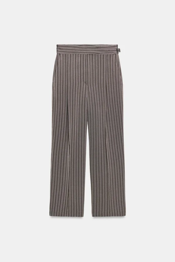 БРЮКИ В ПОЛОСКУ С ЗАЩИПАМИ — ZW COLLECTION