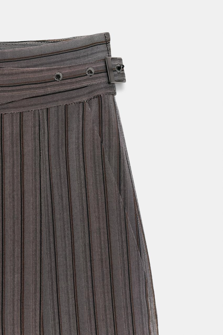 БРЮКИ В ПОЛОСКУ С ЗАЩИПАМИ — коллекция Zara «ZW»