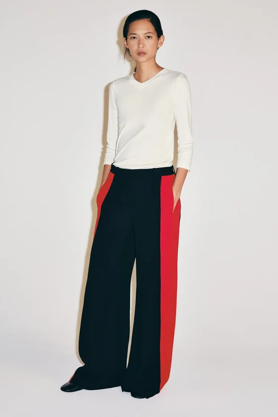 ШИРОКИЕ БРЮКИ С ПОЛОСАМИ ПО БОКАМ — коллекция Zara «ZW»