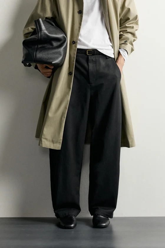 Брюки balloon fit с отворотами