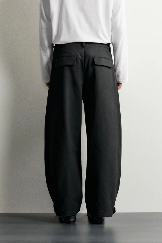Брюки balloon fit с отворотами