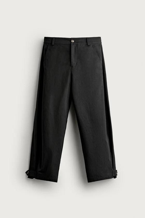 Брюки balloon fit с отворотами