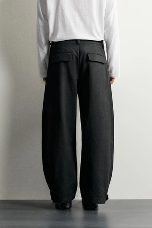 Брюки balloon fit с отворотами