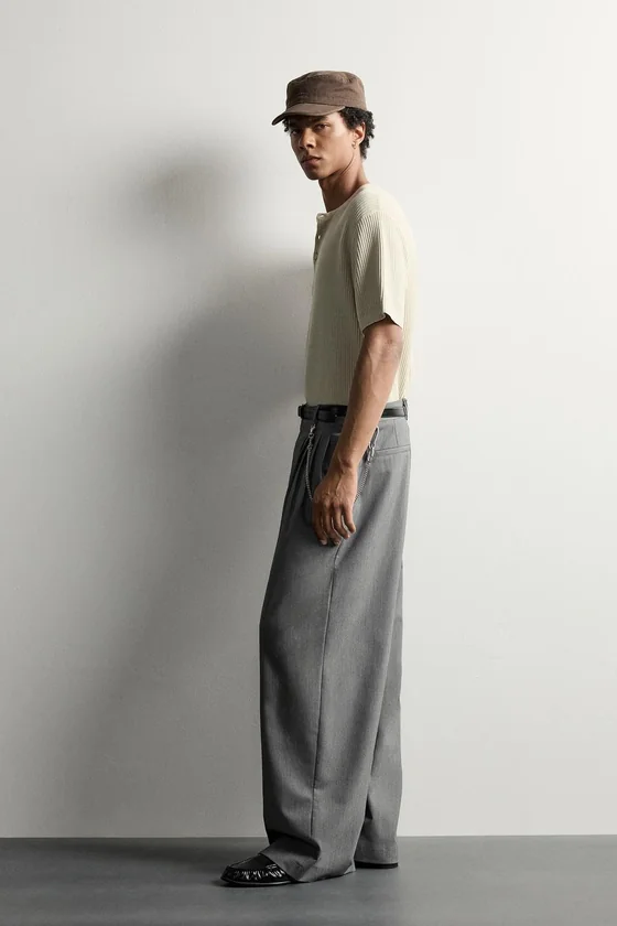 БРЮКИ WIDE-LEG СО СКЛАДКАМИ