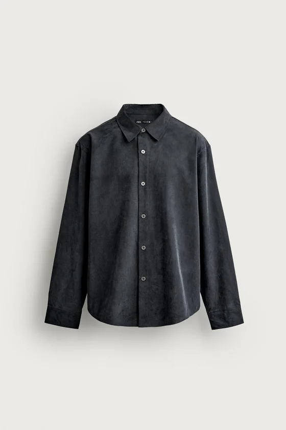 РУБАШКА RELAXED FIT ИЗ СТРУЯЩЕЙСЯ ТКАНИ