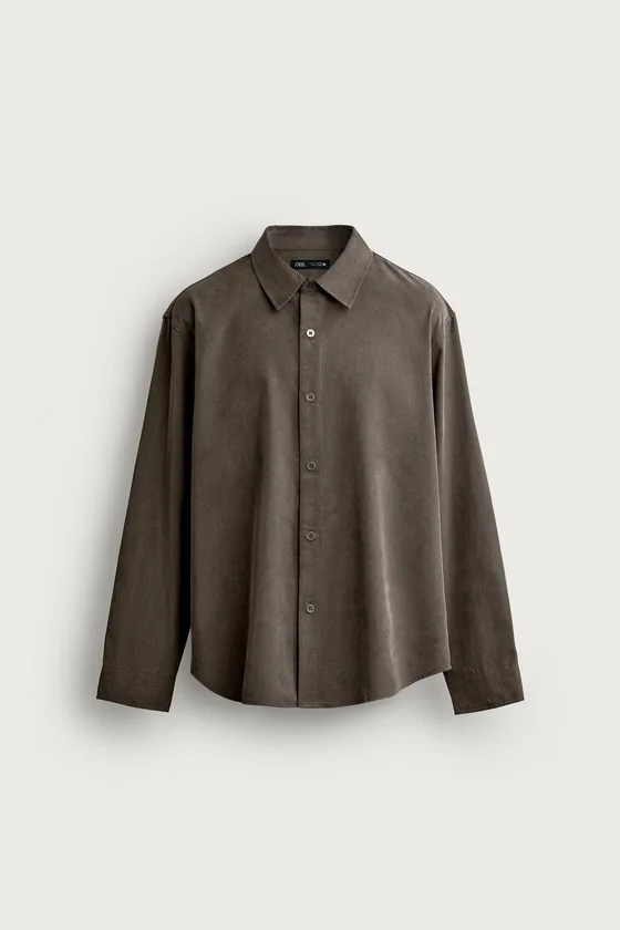 РУБАШКА RELAXED FIT ИЗ СТРУЯЩЕЙСЯ ТКАНИ
