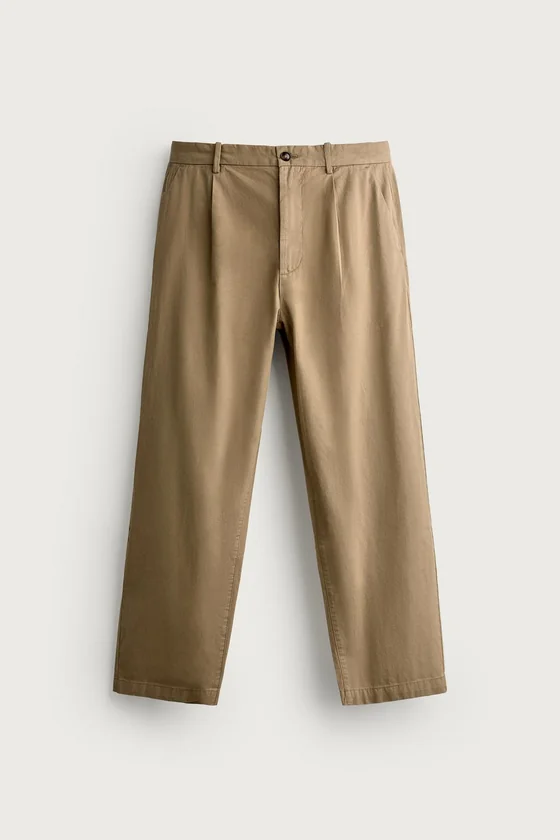 БРЮКИ ЧИНОС REGULAR FIT СО СКЛАДКАМИ