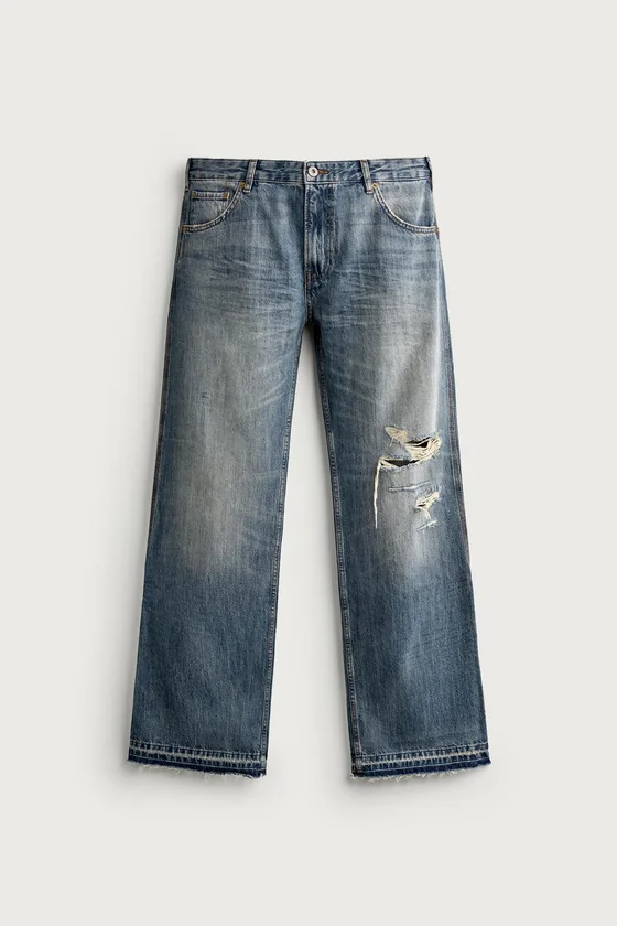 ДЖИНСЫ BOOTCUT С НИЗКОЙ ПОСАДКОЙ И РАЗРЕЗАМИ