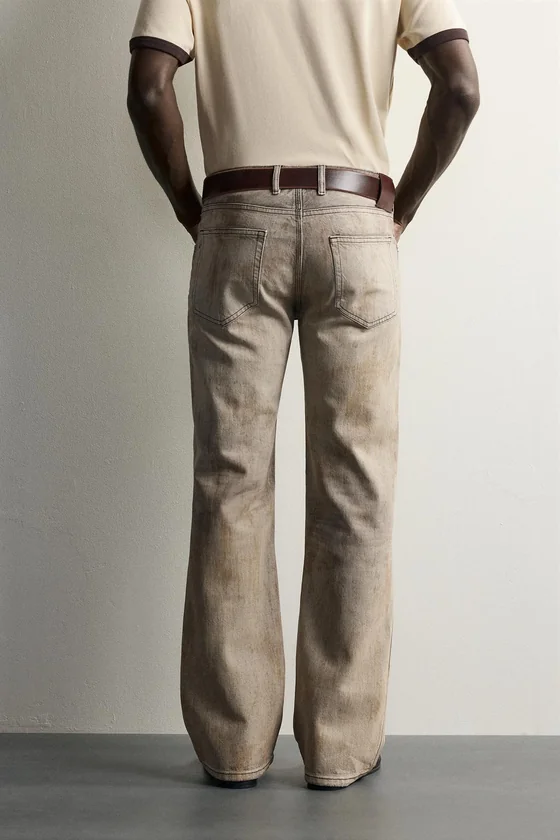 ДЖИНСЫ BOOTCUT LOW RISE С ВИНТАЖНЫМ ЭФФЕКТОМ