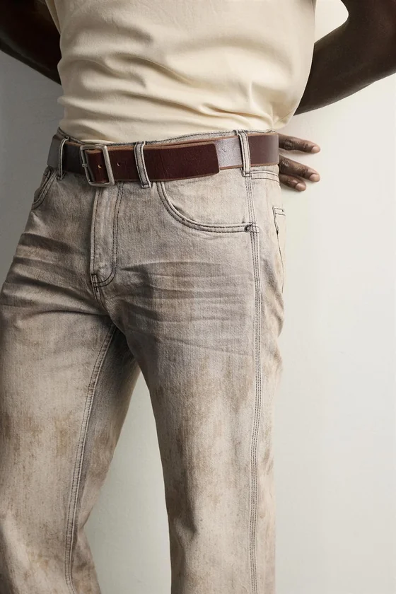 ДЖИНСЫ BOOTCUT LOW RISE С ВИНТАЖНЫМ ЭФФЕКТОМ