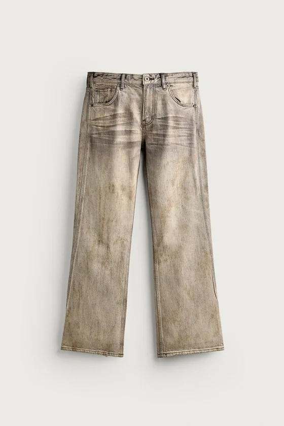 ДЖИНСЫ BOOTCUT LOW RISE С ВИНТАЖНЫМ ЭФФЕКТОМ
