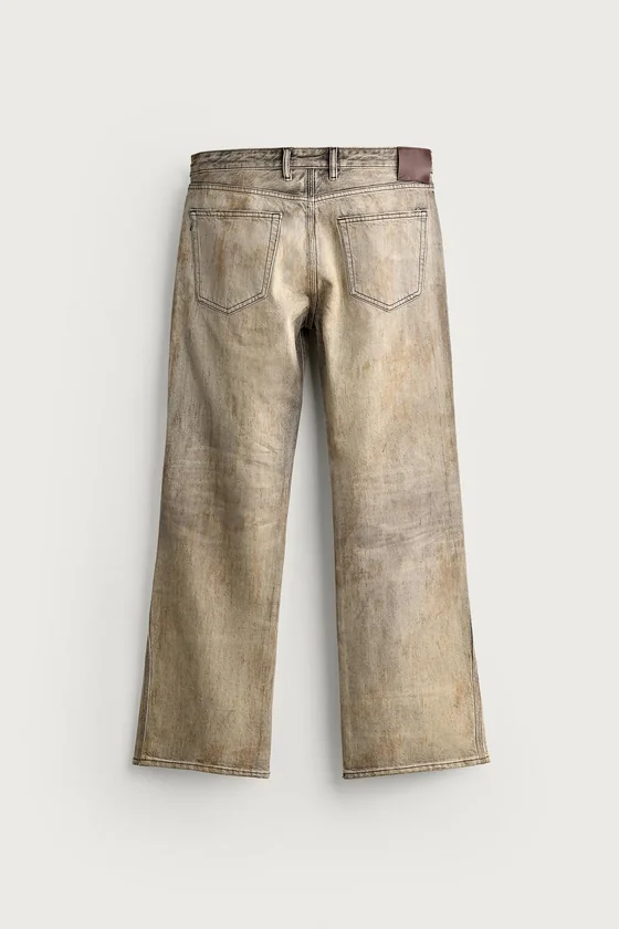 ДЖИНСЫ BOOTCUT LOW RISE С ВИНТАЖНЫМ ЭФФЕКТОМ