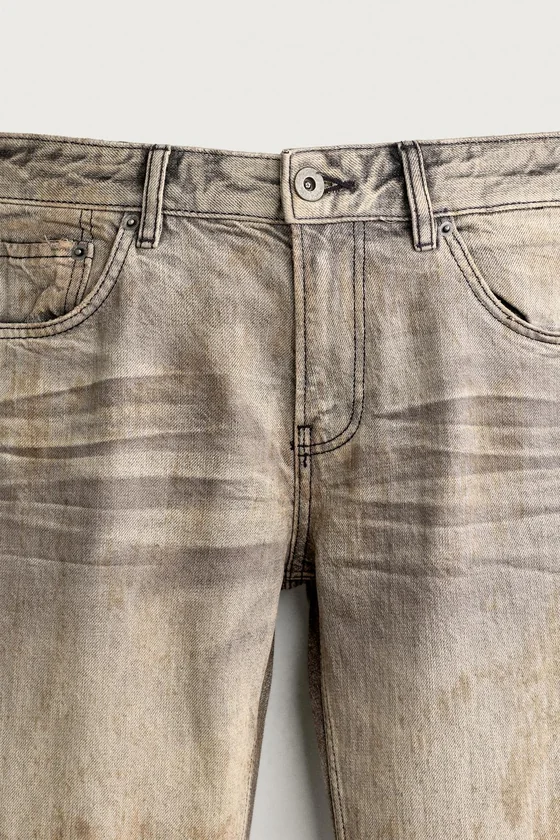ДЖИНСЫ BOOTCUT LOW RISE С ВИНТАЖНЫМ ЭФФЕКТОМ