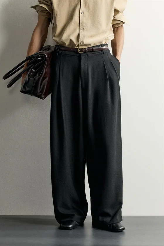 БРЮКИ RELAXED WIDE FIT СО СКЛАДКАМИ