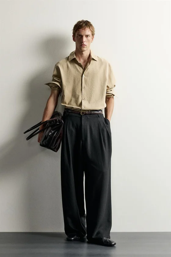 БРЮКИ RELAXED WIDE FIT СО СКЛАДКАМИ