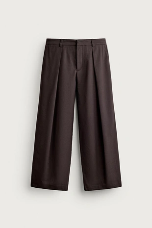 Брюки Relaxed Fit со складками- Заказать в России