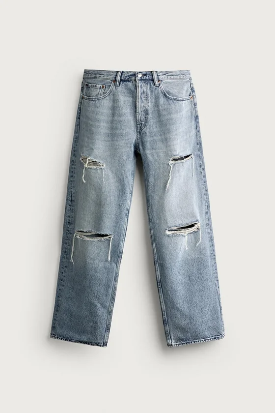 ДЖИНСЫ STRAIGHT FIT С РАЗРЫВАМИ