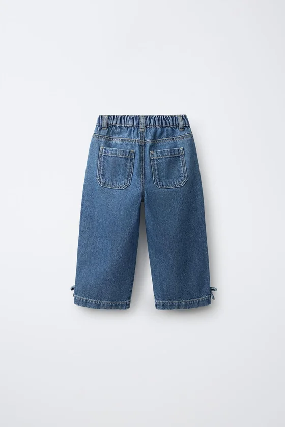 ДЖИНСЫ WIDE LEG С БАНТОМ
