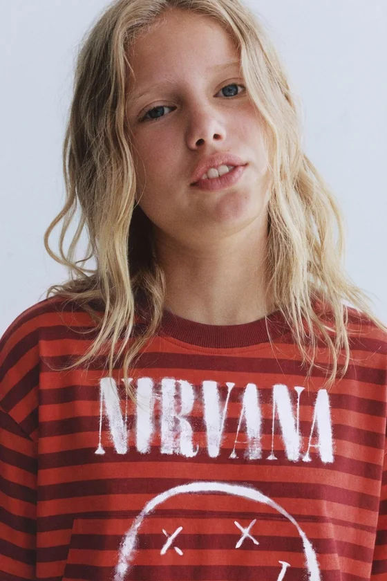 ФУТБОЛКА В ПОЛОСКУ С ПРИНТОМ NIRVANA®