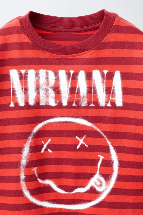 ФУТБОЛКА В ПОЛОСКУ С ПРИНТОМ NIRVANA®