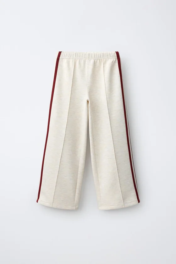 БРЮКИ WIDE LEG С КОНТРАСТНЫМИ ЛАМПАСАМИ