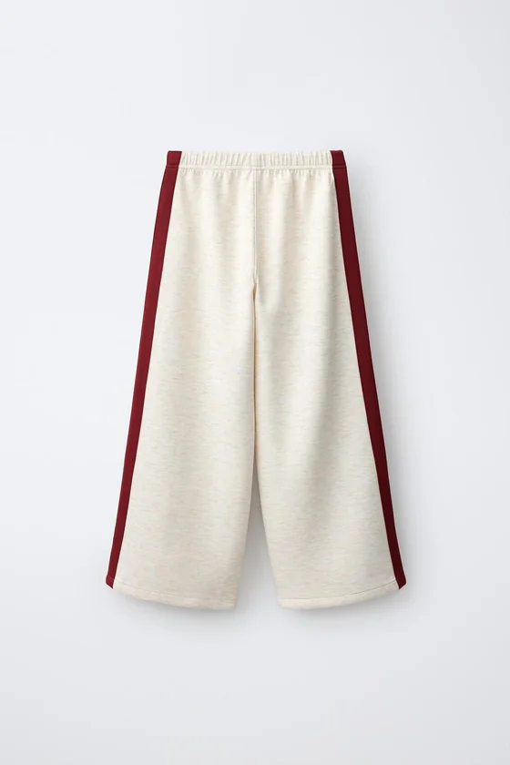 БРЮКИ WIDE LEG С КОНТРАСТНЫМИ ЛАМПАСАМИ