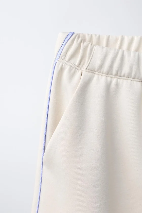 СПОРТИВНЫЕ БРЮКИ WIDE LEG С КОНТРАСТНОЙ ОТДЕЛКОЙ