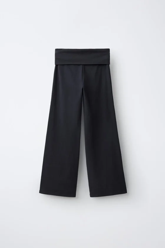 БРЮКИ WIDE LEG С ОТВОРОТАМИ