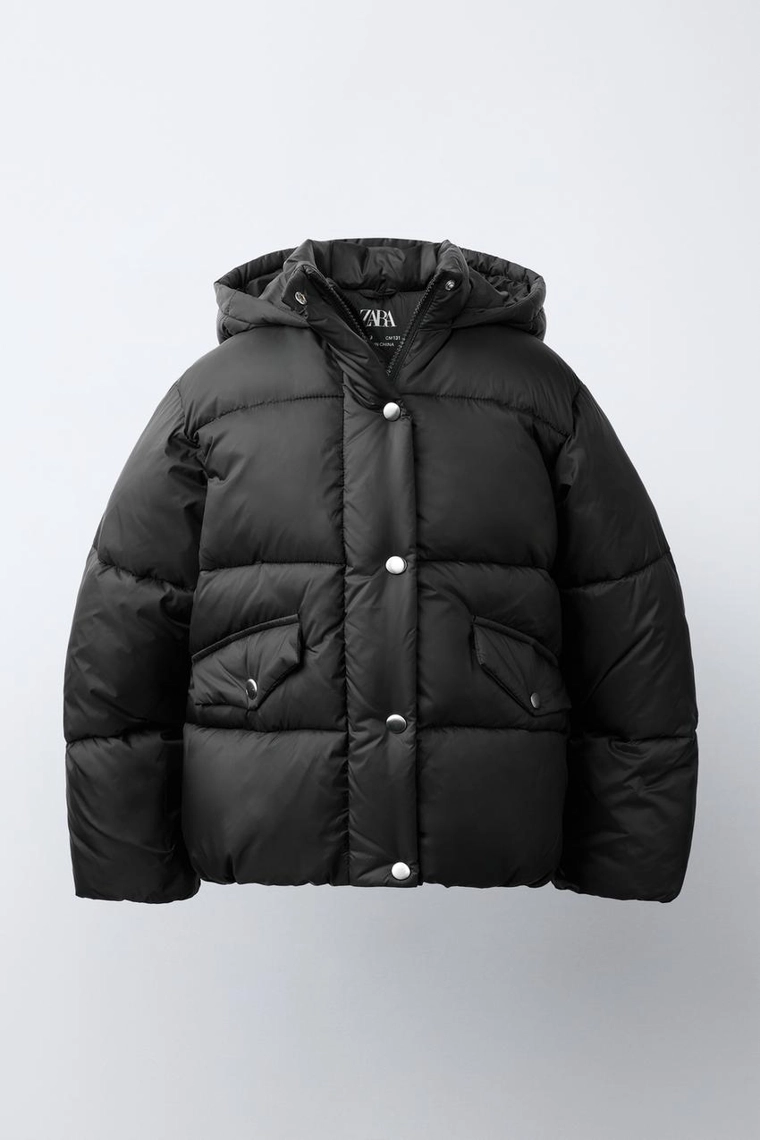 Водонепроницаемое стеганое пальто с капюшоном