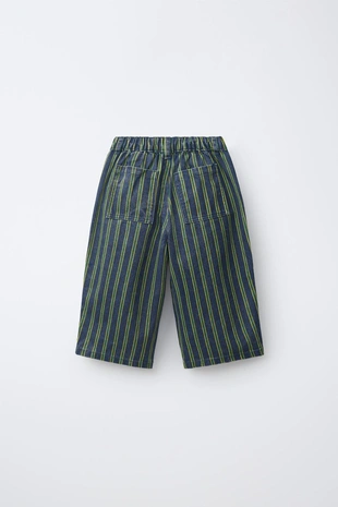Брюки Baggy из твила в полоску- Заказать в России