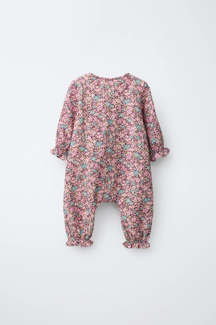 Комбинезон с цветочным принтом и запахом